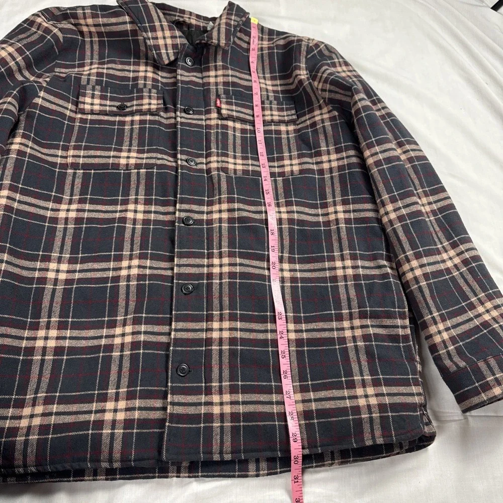 Levis Plaid Men Jacket Lined Buttons And‎ Zipper Sz XL